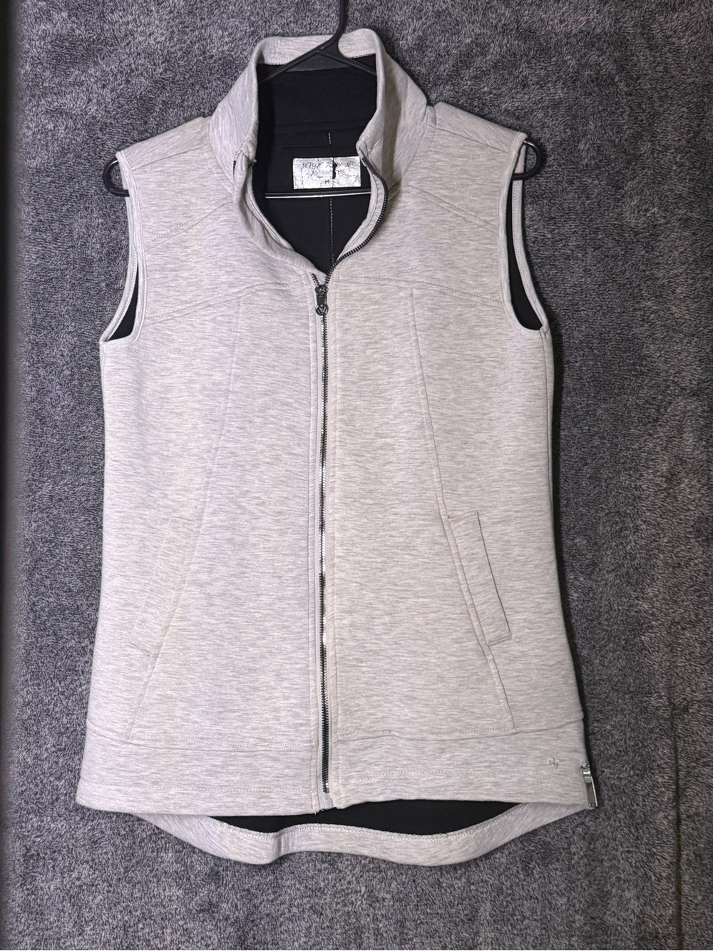 Betsy Johnson Light Gray Sleeveless Zip Front Vest